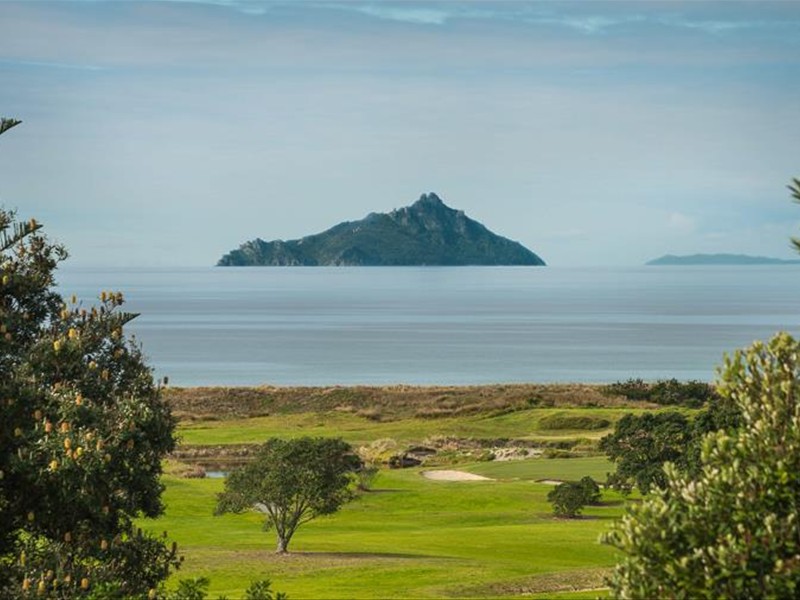 Waipu Golf Club, view to Taranga Island part of Hen and Chicken Islands